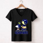 Snoopy Seattle Seahawks Football Fans Peanuts Characters 7 Womens V Neck
