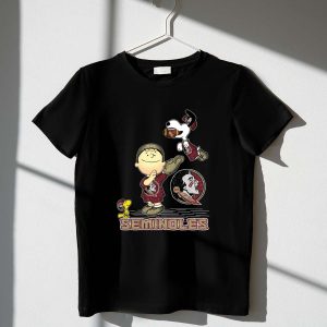 Snoopy Seminoles Football with Florida State Logo and Charlie Brown 1 T Shirt.jpg