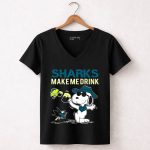 Snoopy Sharks Make Me Drink San Jose Fans 7 Womens V Neck.jpg