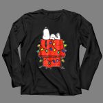 Snoopy Sleeping on Doghouse with Christmas Lights Peanuts Holiday Novelty T Shirt 4 1.jpg