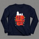 Snoopy Sleeping on Doghouse with Christmas Lights Peanuts Holiday Novelty T Shirt 41 1.jpg