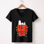 Snoopy Sleeping on Doghouse with Christmas Lights Peanuts Holiday Novelty T Shirt 51 1.jpg