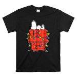 Snoopy Sleeping on Doghouse with Christmas Lights Peanuts Holiday Novelty T Shirt 6 1.jpg