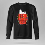 Snoopy Sleeping on Doghouse with Christmas Lights Peanuts Holiday Novelty T Shirt 9 1.jpg