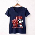 Snoopy Stanford University 1 Dad One Of A Kind 5 Womens V Neck.jpg