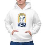 Snoopy Strong Like Mom Retro Rainbow Celebrating Motherhood 2 Hoodie