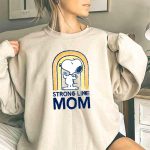 Snoopy Strong Like Mom Retro Rainbow Celebrating Motherhood 3 Sweatshirt