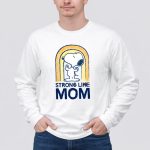 Snoopy Strong Like Mom Retro Rainbow Celebrating Motherhood 4 Long Sleeves