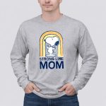 Snoopy Strong Like Mom Retro Rainbow Celebrating Motherhood 6 Long Sleeves