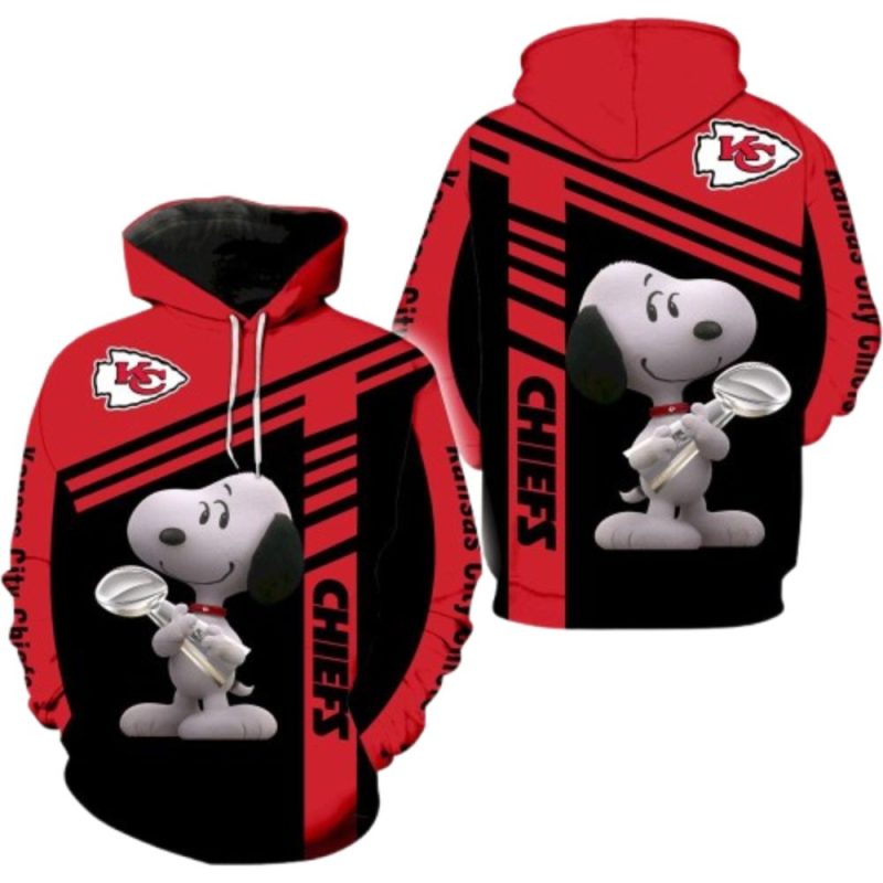Snoopy Super Bowl Kansas City Chiefs Graphic All Over Print Hoodie 1.Jpg