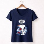 Snoopy Teasing Avalanche Haters with Colorado Avalanche 5 Womens V Neck.jpg