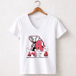 Snoopy The Peanuts Alabama Crimson Tide Football 5 Womens V Neck