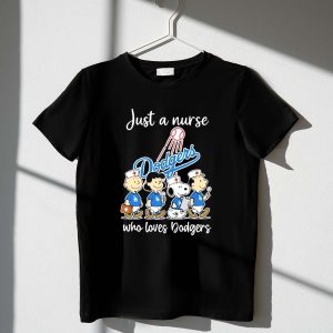 Snoopy The Peanuts Just A Nurse Who Loves Los Angeles Dodgers Shirt