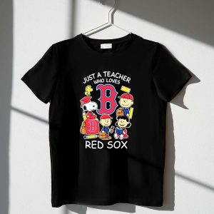 Snoopy The Peanuts Just A Teacher Who Loves Boston Red Sox Shirt