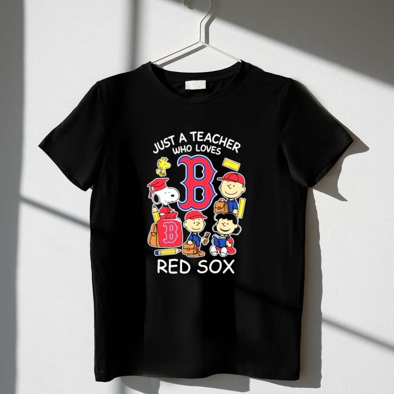 Snoopy The Peanuts Just A Teacher Who Loves Boston Red Sox 1 T Shirt