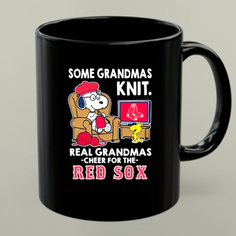 Snoopy The Peanuts Some Grandmas Knit Real Grandmas Cheer For The Boston Red Sox 1 Mug.jpg