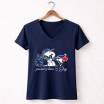 Snoopy Toronto Blue Jays Peace Love Jay 5 Womens V Neck.jpg