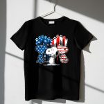 Snoopy Trio American Flag Stars Stripes Footprints 1 T Shirt