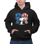Snoopy Trio American Flag Stars Stripes Footprints 2 Hoodie