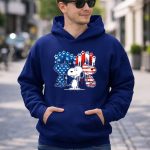 Snoopy Trio American Flag Stars Stripes Footprints 8 Hoodie