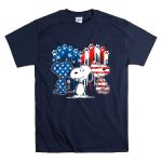 Snoopy Trio American Flag Stars Stripes Footprints T Shirt 7