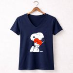 Snoopy Valentine Heart Hug 5 Womens V Neck