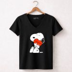 Snoopy Valentine Heart Hug 7 Womens V Neck