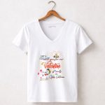 Snoopy Valentine With You Over Castle in My Dream 5 Womens V Neck