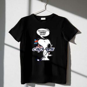 Snoopy Washington Capitals Proud Fan Message with Hockey Stick 1 T Shirt.jpg