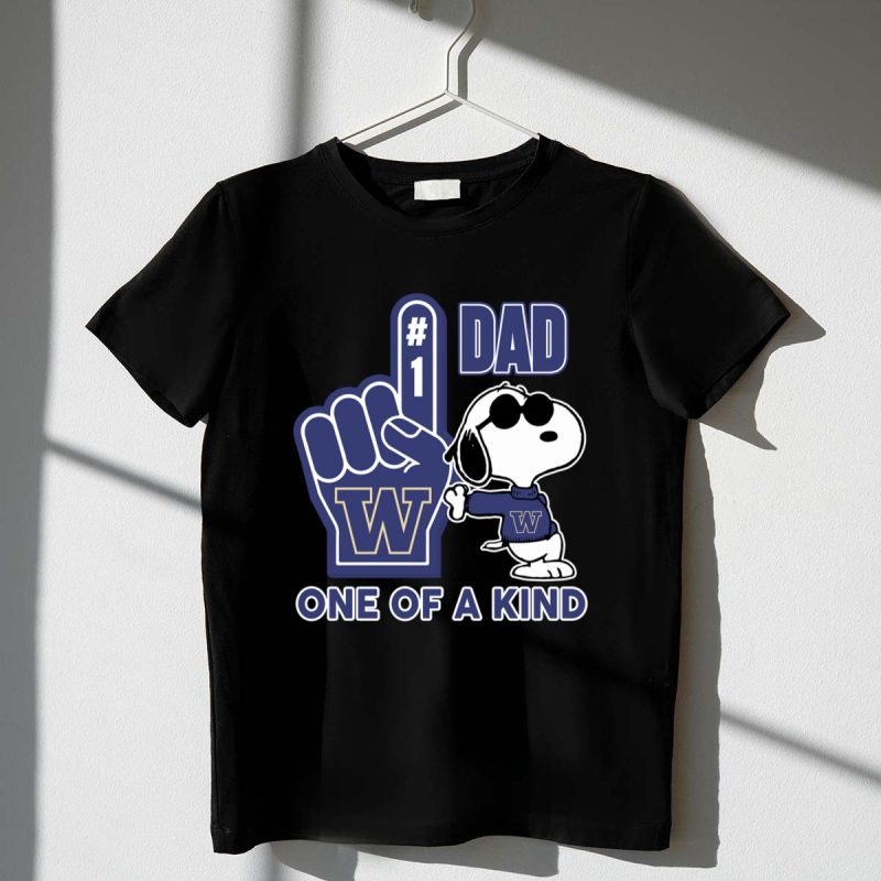 Snoopy Washington Huskies 1 Dad One Of A Kind 1 T Shirt.jpg