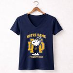 Snoopy Wear Notre Dame Fighting Irish Football Winter Game Day 5 Womens V Neck.jpg