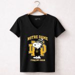 Snoopy Wear Notre Dame Fighting Irish Football Winter Game Day 7 Womens V Neck.jpg