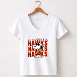 Snoopy Wearing Atlanta Hawks 5 Womens V Neck