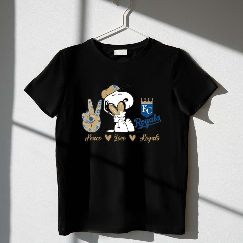 Snoopy Wearing Kansas City Royals Cap Peace Love Royals 1 T Shirt.jpg