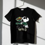 Snoopy Wearing Minnesota Wild Hockey Jersey with Love Wild Logo Elements 1 T Shirt 1.jpg
