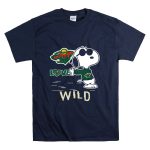 Snoopy Wearing Minnesota Wild Hockey Jersey with Love Wild Logo Elements T Shirt 7.jpg