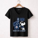Snoopy Winnipeg Jets 1 Dad One Of A Kind 7 Womens V Neck.jpg