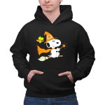 Snoopy Witch Chicago Bears Halloween Flying Broomstick Woodstock 2 Hoodie