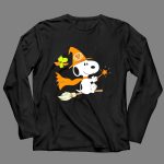Snoopy Witch Chicago Bears Halloween Flying Broomstick Woodstock 4 Long Sleeves