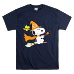 Snoopy Witch Chicago Bears Halloween Flying Broomstick Woodstock T Shirt 7