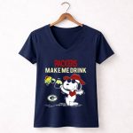 Snoopy With Beer Packers Make Me Drink Green Bay Packers 5 Womens V Neck