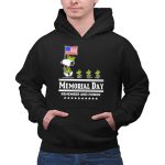 Snoopy Woodstock American Flag Memorial Day Remember and Honor 2 Hoodie