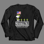 Snoopy Woodstock American Flag Memorial Day Remember and Honor 4 Long Sleeves