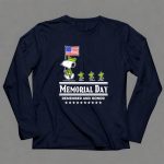 Snoopy Woodstock American Flag Memorial Day Remember and Honor 6 Long Sleeves