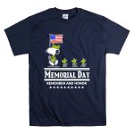 Snoopy Woodstock American Flag Memorial Day Remember and Honor T Shirt 7