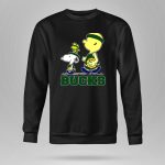 Snoopy Woodstock And Basketball Walking With Milwaukee Bucks Fans 9 Hoodie