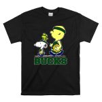 Snoopy Woodstock And Basketball Walking With Milwaukee Bucks Fans T Shirt 6