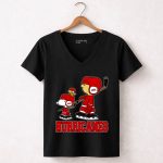 Snoopy Woodstock And Carolina Hurricanes Ice Hockey Fan Hurricanes 7 Womens V Neck.jpg