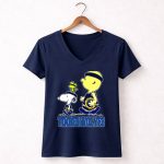 Snoopy Woodstock And Charlie Brown As Minnesota Timberwolves Fans 5 Womens V Neck