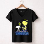 Snoopy Woodstock And Charlie Brown As Minnesota Timberwolves Fans 6 Womens V Neck